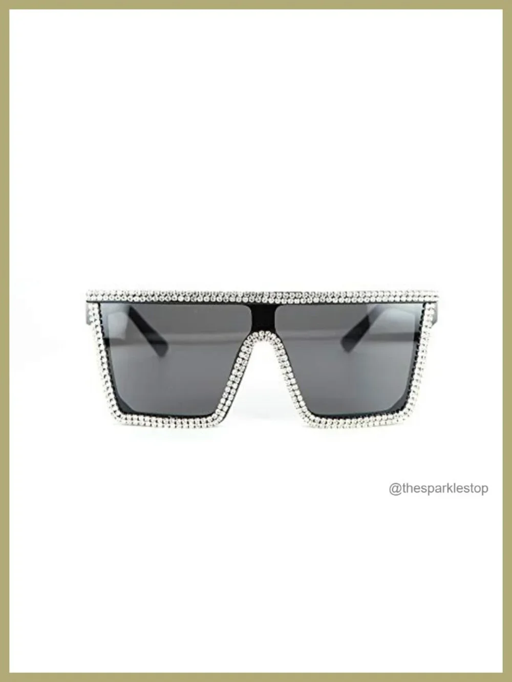Oversized Square Rhinestone Sunglasses UV400 Non-Polarized